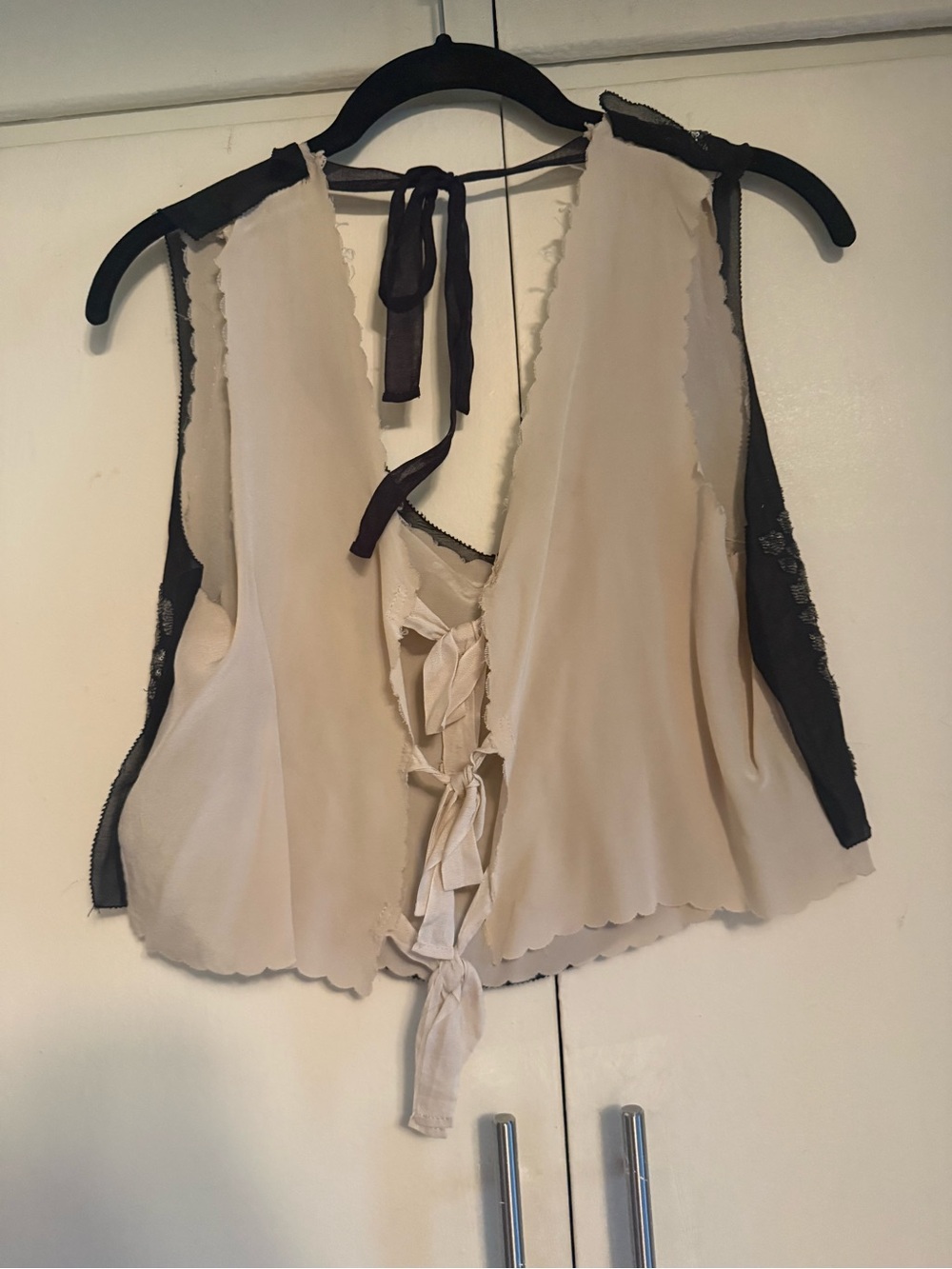 100% Silk Phillip Lim Black Sequin Cropped tie back Top - Picture 7 of 10
